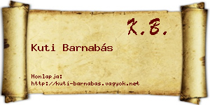 Kuti Barnabás névjegykártya