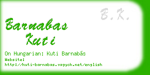 barnabas kuti business card